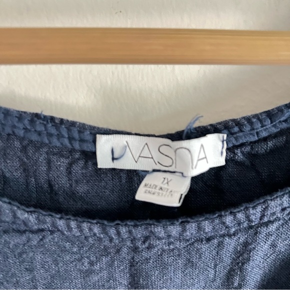 Vasna Blue Lagenlook 100% Linen Midi/Maxi Dress Womens Size 1X - Picture 4 of 9